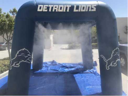 Cool Zone LLC - 10′ x 10′ High-Pressure Misting Inflatable Detroit Lions Tent