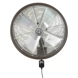 TEXTURED BROWN SHROUDED OUTDOOR WALL MOUNT OSCILLATING FAN